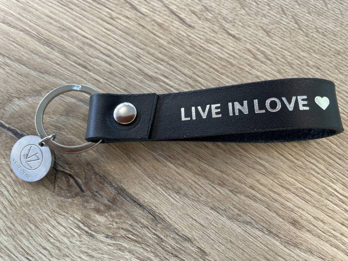 Sleutelhanger 'Live in Love' (zwart) - Afbeelding 2