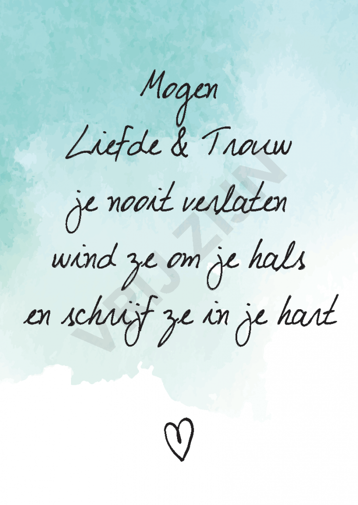 Kaartje - mogen liefde en trouw