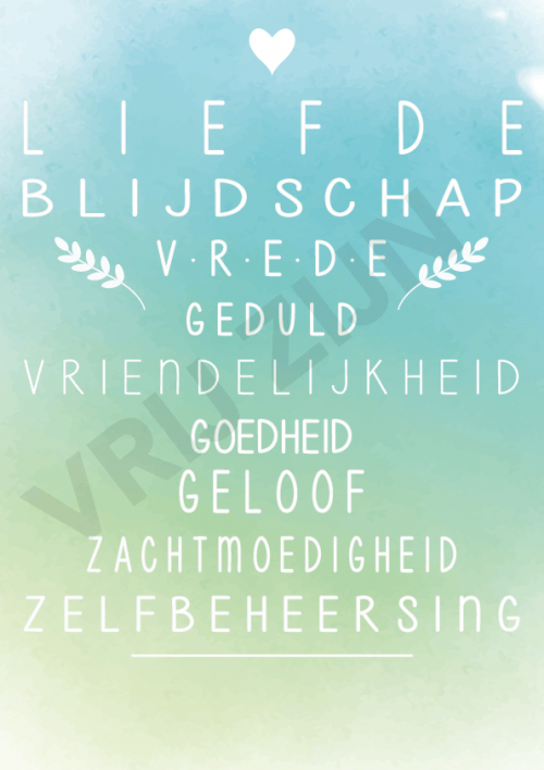 Poster 3 | Liefde, blijdschap, vrede